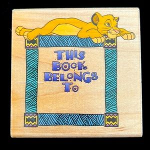 Vintage Lion King rubber book stamp